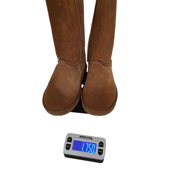 AUSLAND Women's Classic Winter Snow‎ Boots Brown Suede Fur Lined Tall 9.5 - Picture 8 of 9